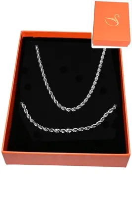 Coffret torsade parure bijoux collection hervé aliex Argent
