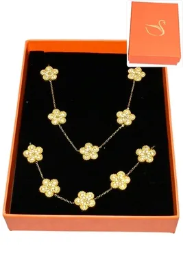 Coffret fleur parure bijoux collection hervé aliex Or