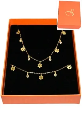 Coffret fleur parure bijoux collection hervé aliex Or