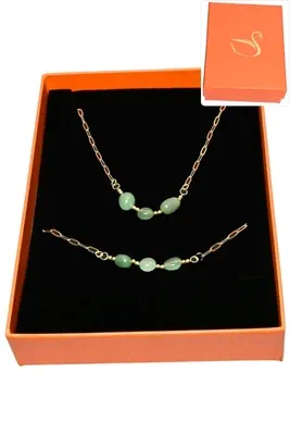 Coffret pierre parure bijoux collection hervé aliex Or