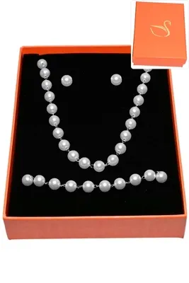 Coffret perle parure bijoux collection hervé aliex Argent