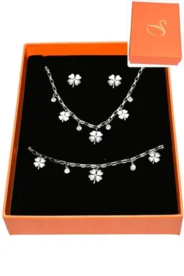 Coffret tréfle parure bijoux collection hervé aliex Argent