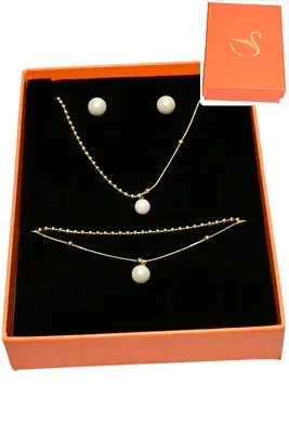 Coffret perle parure bijoux collection hervé aliex Or