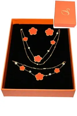 Coffret fleur parure bijoux collection hervé aliex Or