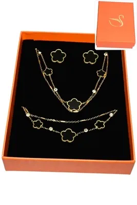 Coffret fleur parure bijoux collection hervé aliex Or