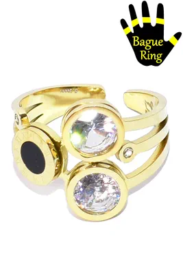 Bague chiffre romain taille réglable Or D20D11 