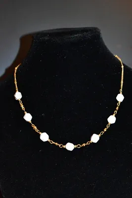 Collier pierre minérale Or 907EFD 