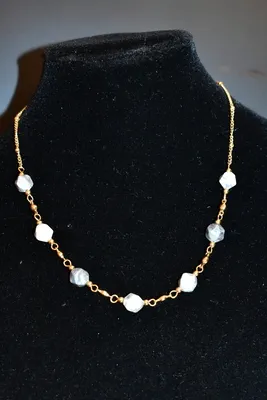 Collier pierre minérale Or 907EFD 