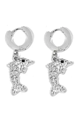 Boucle-d-oreille dauphin Argent