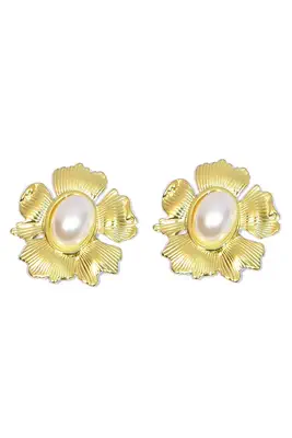 Boucle-d-oreille fleur Or D509D7 