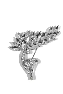 broche cerf Argent