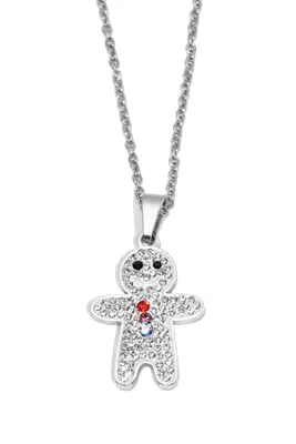 Pendentif pain d'épices Noël Argent B6D3FB 