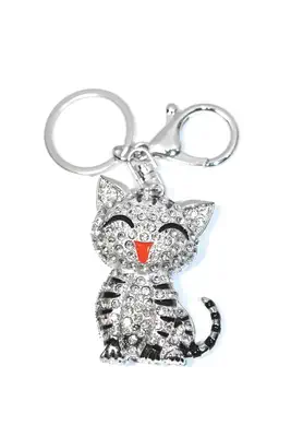 porte-cle chat Argent 0024D6 
