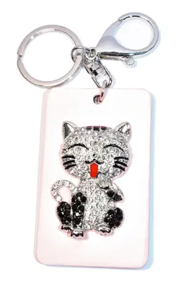 porte-cle chat Argent PC9C85 