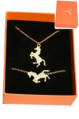 Coffret cheval parure bijoux collection hervé aliex Or