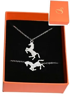 Coffret cheval parure bijoux collection hervé aliex Argent