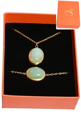 Coffret pierre minérale parure bijoux collection hervé aliex Or