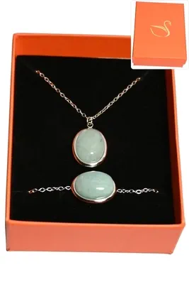 Coffret pierre minérale parure bijoux collection hervé aliex Argent