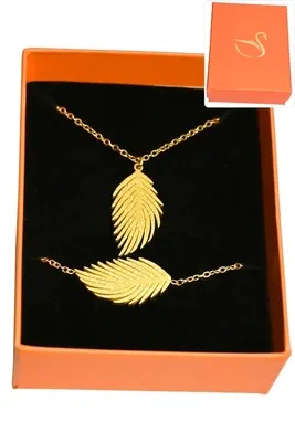 Coffret feuille de la vie parure bijoux collection hervé aliex Or