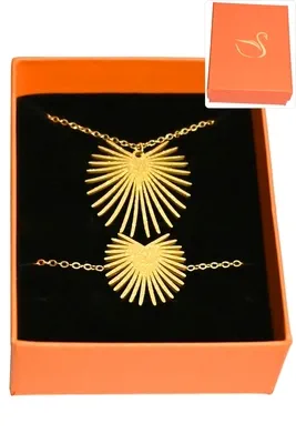 Coffret feuille de la vie parure bijoux collection hervé aliex Or