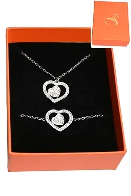 Coffret coeur parure bijoux collection hervé aliex Argent
