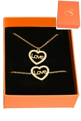 Coffret love coeur parure bijoux collection hervé aliex Or
