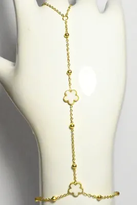 Bague bracelet sexy fleur Or