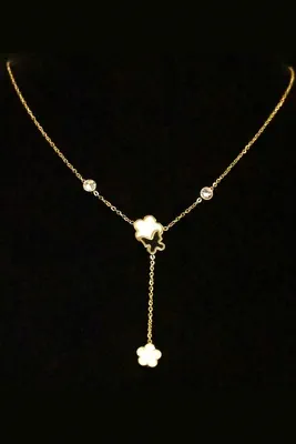Collier fleur pendent Or
