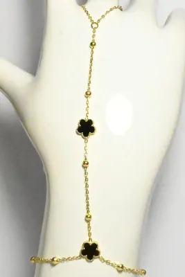 Bague bracelet sexy fleur Or