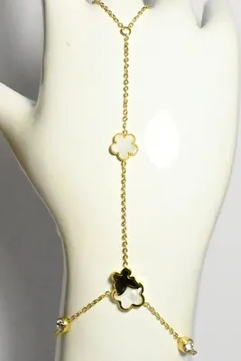 Bague bracelet sexy fleur Or