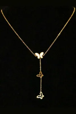 Collier papillon pendent Or