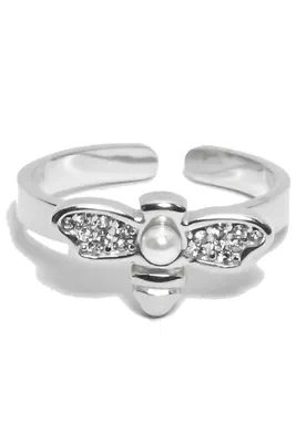 Bague abeille taille réglabe Argent