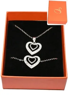 Coffret coeur parure bijoux collection hervé aliex Argent