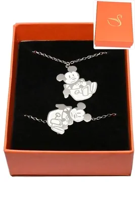 Coffret mickey parure bijoux collection hervé aliex Argent