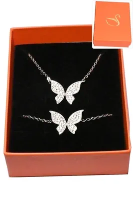Coffret papillon parure bijoux collection hervé aliex Argent