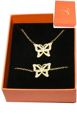 Coffret papillon parure bijoux collection hervé aliex Or