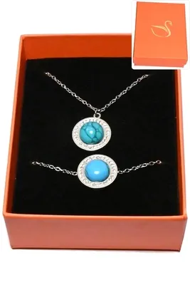 Coffret turquoise parure bijoux collection hervé aliex Argent