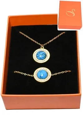 Coffret turquoise parure bijoux collection hervé aliex Or