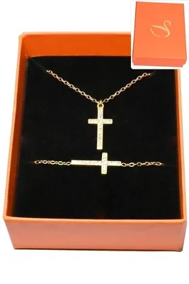 Coffret croix parure bijoux collection hervé aliex Or