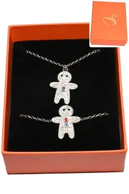 Coffret pain d'épice noël parure bijoux collection hervé aliex Argent