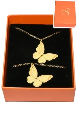 Coffret papillon parure bijoux collection hervé aliex Or