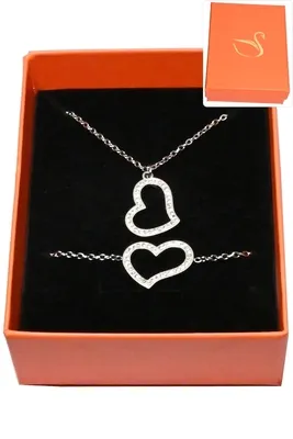 Coffret coeur parure bijoux collection hervé aliex Argent