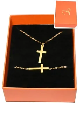 Coffret croix parure bijoux collection hervé aliex Or
