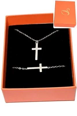 Coffret croix parure bijoux collection hervé aliex Argent