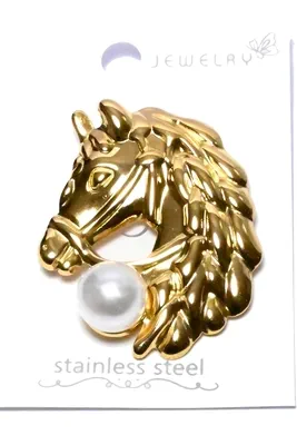 broche cheval Or 12C434 