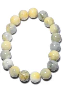 Bracelet minéral élastique Blanc 1D8914 