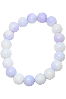 Bracelet minéral élastique Blanc 1D8914 