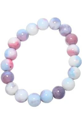 Bracelet minéral élastique Blanc 1D8914 