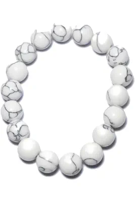 Bracelet minéral élastique Blanc 1D8914 