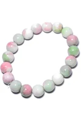 Bracelet minéral élastique Blanc 1D8914 